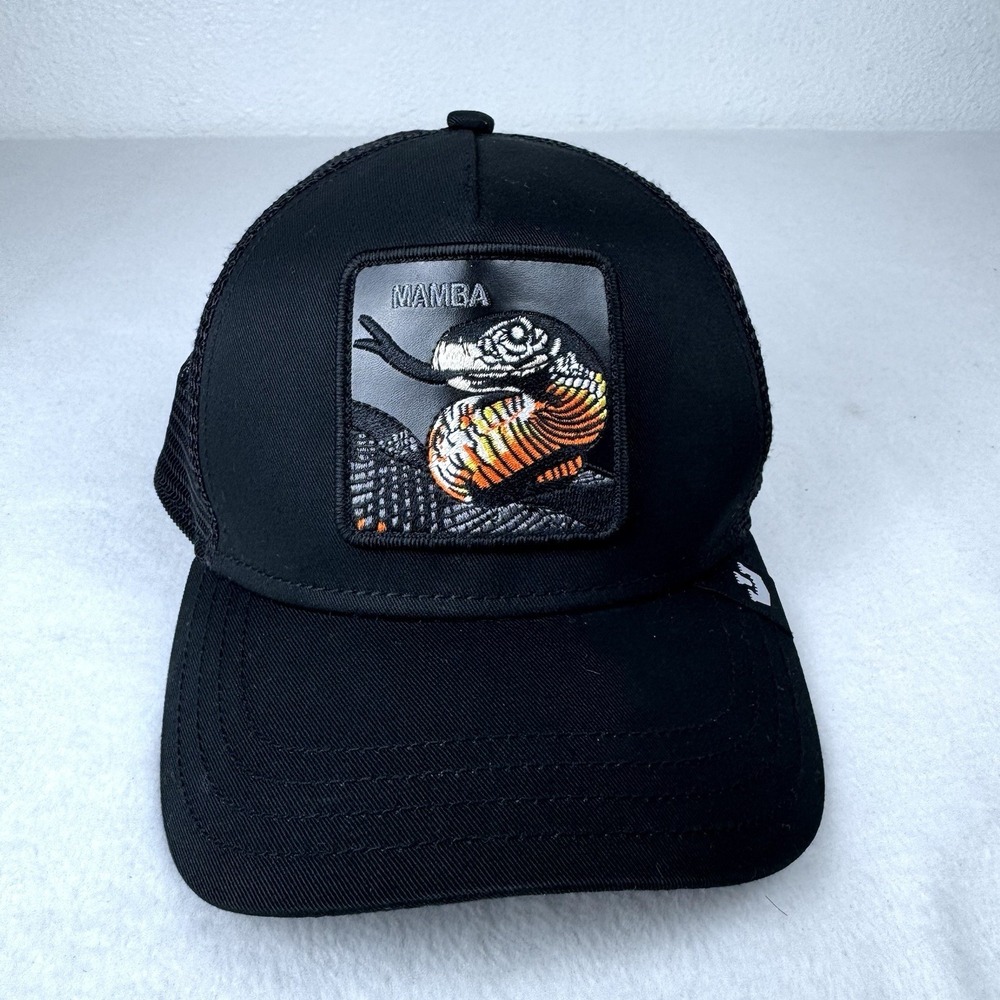 Goorin Bros The Farm Black Mamba SnapBack Trucker Hat Mesh Back Cap Snake